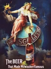 Schlitz Beer Lady with Globe Logo NEW METAL SIGN: 9x12" Free Shipping