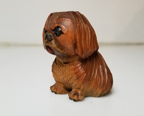 Vintage fold art Hand Carved Figure Dog made in Italy - Picture 2 of 5