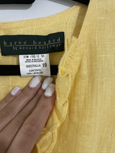Harve' Benard by Bernard Holtzman Women's Dress Yellow Sleeveless Dress Size 10 - Picture 4 of 5