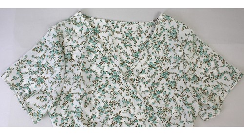 Vintage Blumen Wickel Maxikleid Damen Sommer Elegant Boho Kleid mit Gürtel Taille - Bild 8 von 9