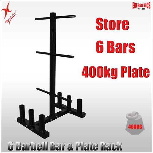 Olympic Barbell and Weight Plate Storage Rack - Home Gym - Store All Types Plate - Picture 2 of 6