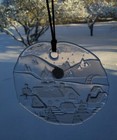 Sun Catcher Window Decor Winter Village Scene Soga Glass Japan