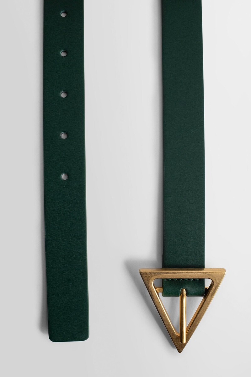 BOTTEGA VENETA Triangle Leather Belt in Raintree Green Size