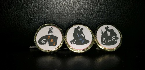 @MONOGRAMA SILUETA DE DISNEY ETIQUETAS DE BODA PEPITAS DE BESO BURBUJAS FAVORES DE AGUA@ - Imagen 5 de 10