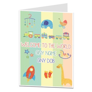 personalised customised new baby card congratulations baby boy girl congratulations baby card