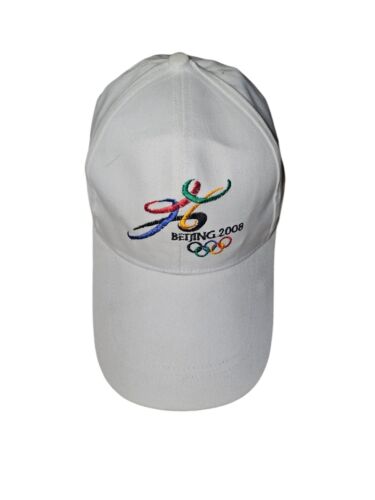 2008 Beijing Olympics Adjustable Strapback White Long Brim Baseball Cap - Picture 2 of 7