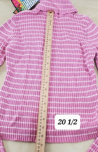 Y2K MUDD Spellout rosa e bianco righe junior large nuovo con etichetta girocollo ritagliato - Foto 6 di 11
