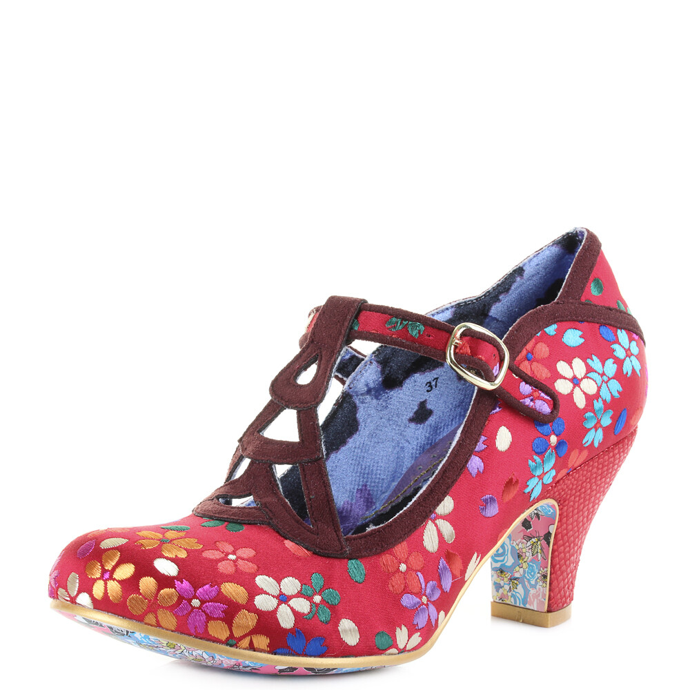 damen Irregular Choice Nicely Done rot Blau Multi Floral Mary Jane schuhe Größe damen Irregular Choice Nicely Done rot Blau Multi Floral Mary Jane schuhe Größe