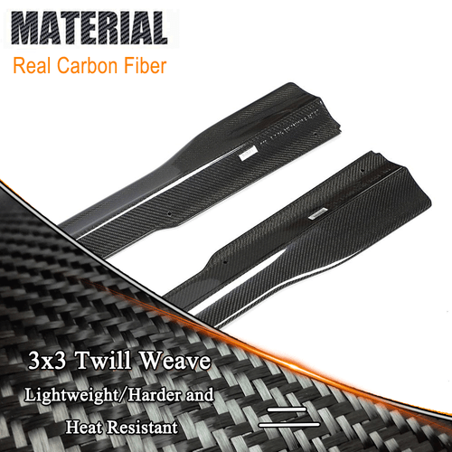 For Mercedes W213 E43 E53 E63 Sedan Real Carbon Side Skirts Extension Lips - Picture 8 of 12