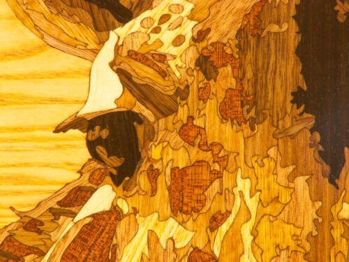 Jirafa Safari África Madera Mosaico Retrato Eco Incrustación Panel Enmarcado Colgante de Pared - Imagen 2 de 14