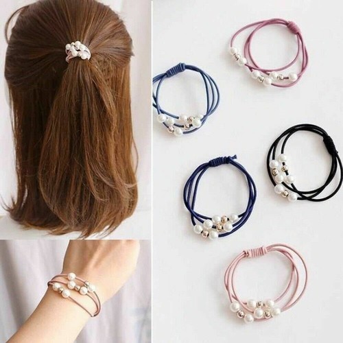 5pc Girls Kids Hair Band Ties Rope Ring Elastic Hairband Ponytail Holder