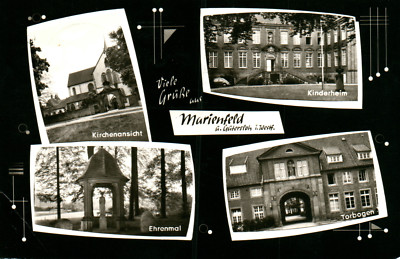 Postcard *, greetings from Marienfeld and Gütersloh (AB) 20267