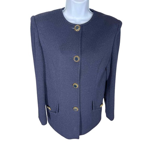 Suéter cárdigan con botones azul marino Luisa Spagnoli para mujer talla 44 EE. UU. 8 - Imagen 1 de 6