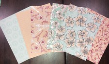 Stampin Up Specialty DSP Parisian Blossoms A2 Card Fronts 6 Pieces 4 x 5 1/4  