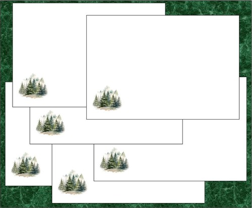 Christmas Letter Writing Paper - Fir Trees - Picture 4 of 6