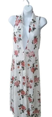 Ember Blumenmuster Boho durchsichtige kurzärmelige Krawatte Taille Abdeckung Damen Größe Small - Bild 3 von 14