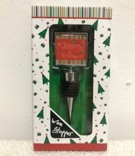 Merry Christmas Enamel Wine Bottle Stopper Christmas Wine Decor