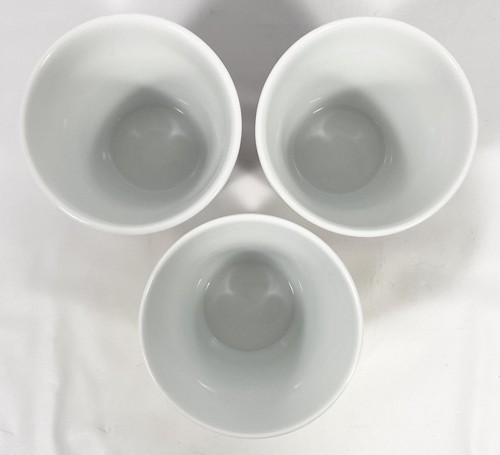 Bodum Porcelain Mugs Double Wall Rib Silicone Grip Sleeve Purple Yellow 4" Set 3 - Picture 9 of 13