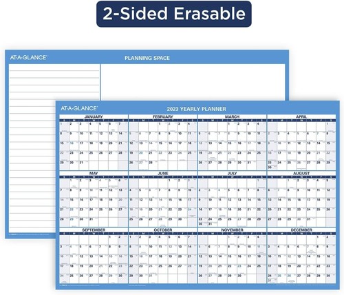 NEU AUF EINEN BLICK 2023 radierbarer Kalender trocken abwischbarer Wandplaner 36"" x 24"" radierbar - Bild 5 von 7