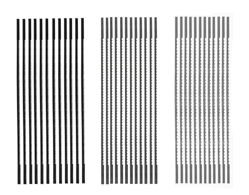 5 Inch Plain End Scroll Saw Blade Set, 36 Pack (28TPI, 12 TPI, Silver