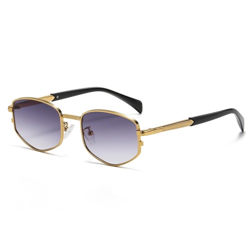 Trendy Square Metal frame Sunglasses for Women Men Retro Polygon Sun Glasses - Picture 9 of 13