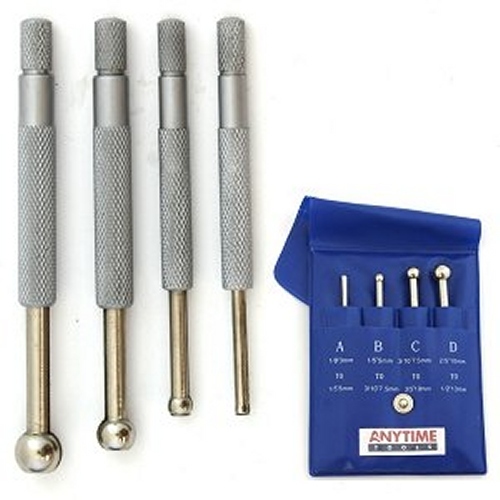 Anytime Tools 4 PC Fullball Precision Small Bore Gage Gauge Set for