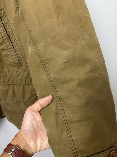 J Crew Jacket Mens M Brown Tan Woodland Military Field Barn Coat Lobster Fireman image 15