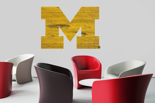 MICHIGAN Distressed Sports LOGO Removable/Reusable Wall Vinyl Die Cut Decal - Picture 5 of 8