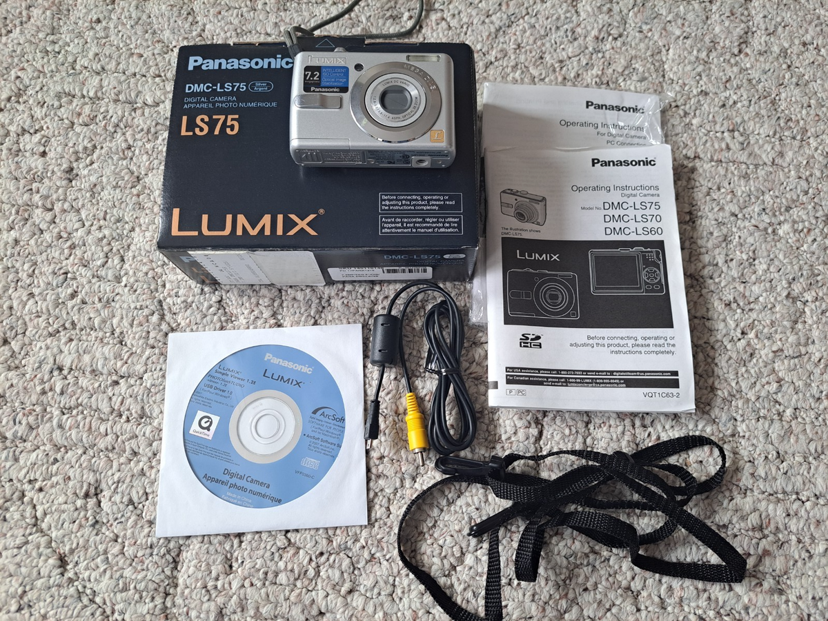PANASONIC LUMIX SILVER DMC-LS75 7.2MP 3X OPT ZOOM 2.5