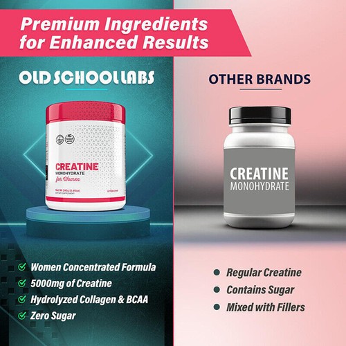 1-3X Creatina Monoidrato in Polvere ad Alta Purezza Donna Booty Gain-2000Mg Collagene - Foto 2 di 9