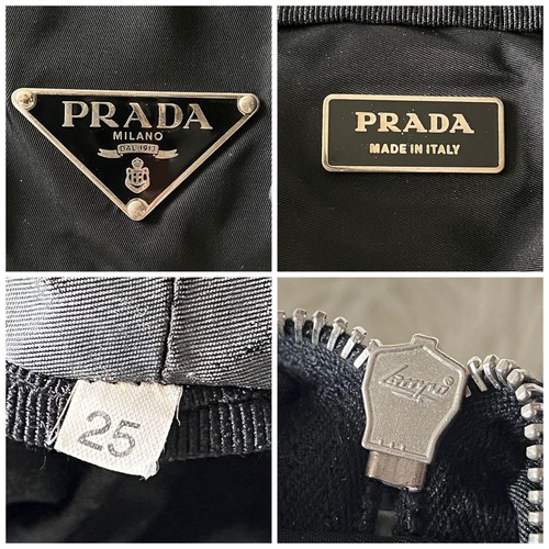 PRADA Handtasche Beuteltasche Handtasche Boston Bag Logo Nylon schwarz echt - Bild 20 von 24