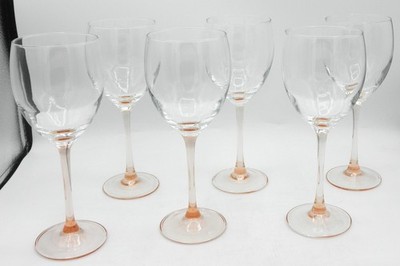 Rose by Crystal D'Arques Durand 8 Inch Water Goblets Set of 6 Pattern: CRAROSE