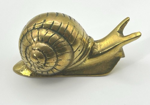 Vintage Brass Snail Figurine Paperweight Mid-Century Modern - Picture 6 of 8