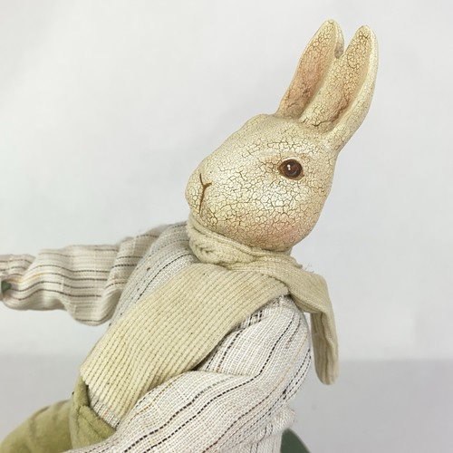 Cottagecore Set of 2 Bunny Rabbits - Bicycle & Chair - Easter / Spring Figurines - Picture 3 of 15