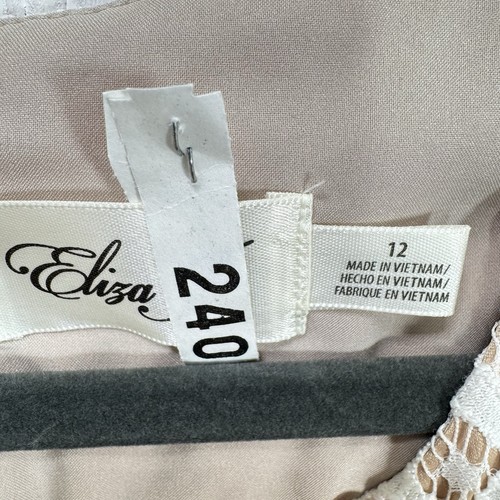 Eliza J Dress Sz 12 Lace A-Line Bell Sleeve Mini Ivory Wedding Bridal Cocktail - Picture 6 of 14