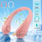3-Speed Neckband Fan Hands Free Portable Fan Leafless Hanging Fan Rechargeable