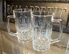 2 PC Cut Crystal Glass Mugs Set Vintage Heavy Beer Mug — photo 1