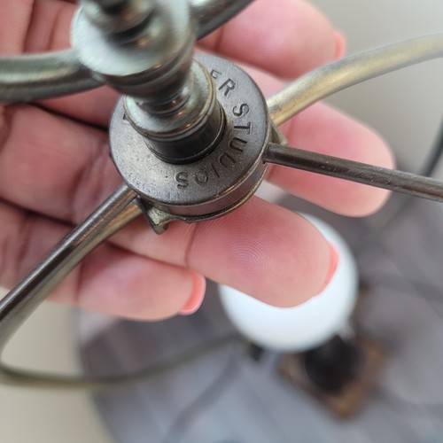 Vintage 1960s Fredrick Cooper Table Lamp Trumpet Green Cylinder Shade Antique - Picture 7 of 10