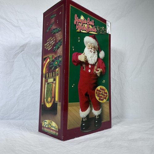 De colección 1998 Jingle Bell Rock Santa Claus Animado Baile Musical Probado Funciona - Imagen 3 de 6