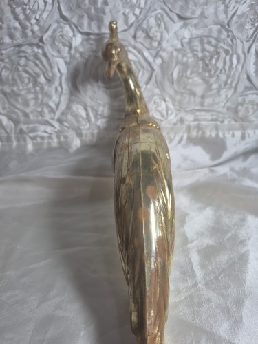 De Colección Mediados de Siglo Syroco Par Oro Pavo Real Pájaro Estatuas Estatuillas 13" - Imagen 13 de 24