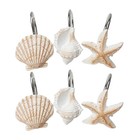12pcs Ocean Theme Duschvorhang Haken Weiß und Braun Harz Vorhang Haken