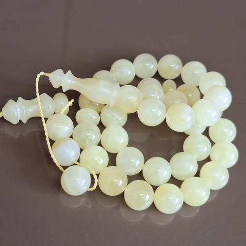 ☀️Natürlicher Baltischer Bernstein Islamisches Gebet 33 Perlen Misbaha Tasbih Rosenkranz 36g 11,6mm📿 - Bild 18 von 24