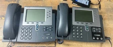 LOT OF 2 - Cisco 7962 Series CP-7962G Unified VoIP IP Business Phones with Stand