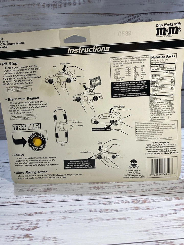 VINTAGE 1999 M&M'S COLLECTIBLE RACING TEAM CANDY DISPENSER NASCAR #36 NEW - Image 4 of 4