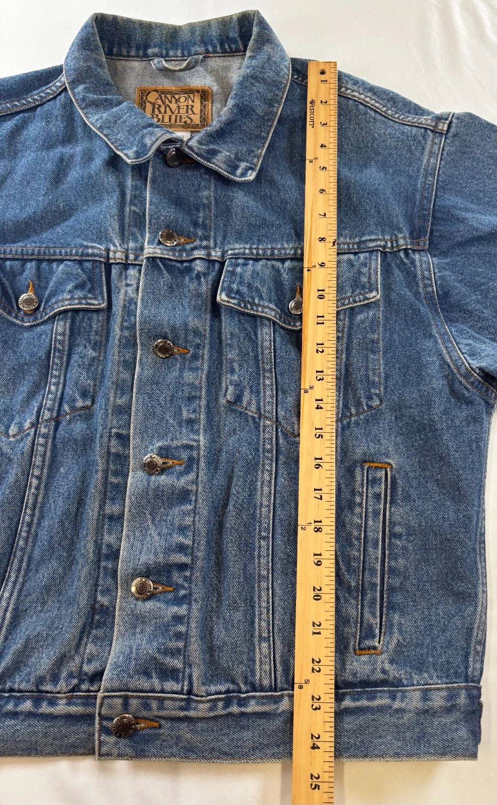 Vintage 90s Sears Canyon River Blues Denim Jacket Mens Sz Medium 100% Cotton image 12
