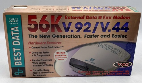Vintage Best Data 56SX-92 56K External Fax Modem - Picture 2 of 7