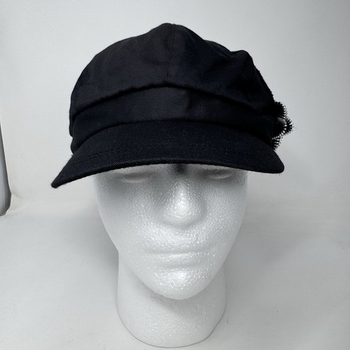 Gorra para mujer Cabbie Newsboy sombrero negro con cremallera borde rosa ajuste elástico - Imagen 11 de 15