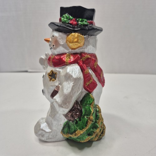 Candelabro de colección Don Mechanic Treasured Times muñeco de nieve 6,5" Tealight Navidad - Imagen 3 de 12