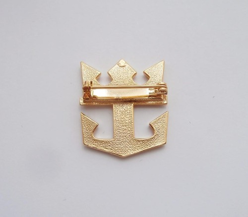 BN Vintage 1980's Gold-Plated, Crystal Set, Nautical Anchor Brooch Below Deck - Picture 2 of 3
