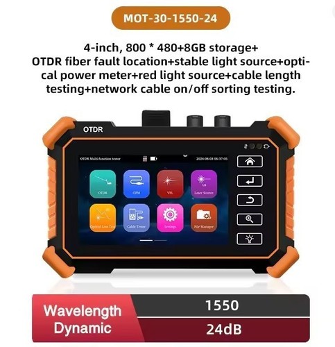 4 Zoll MOT-30 OLED OTDR Tester Touchscreen OPM VFL Zeitdomäne Fasertester - Picture 7 of 12